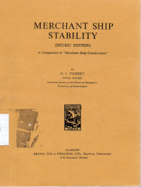 Merchant Ship Stability (Metric Edition) : A Companion to Merchant Ship Construction
