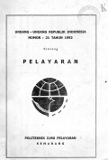Undang-undang Republik Indonesia Nomor 21 Tahun 1992 Tentang Pelayaran