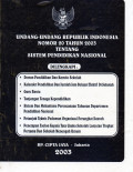 Undang Undang Republik Indonesia Nomor 20 Tahun 2003 Tentang Sistem Pendidikan Nasional