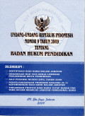 Undang-Undang Republik Indonesia Nomor 9 Tahun 2009 Tentang Badan Hukum Pendidikan