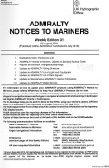 Admiralty Notices to Mariners Weekly Edition 31