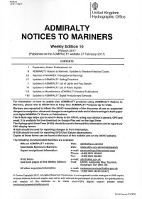 ADMIRALTY NOTICES TO MARINERS WEEKLY EDITION 10