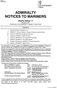 ADMIRALTY NOTICES TO MARINERS WEEKLY EDITION 17