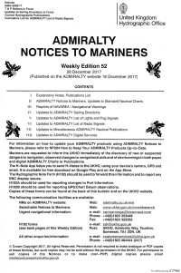 ADMIRALTY NOTICES TO MARINERS WEEKLY EDITION 52