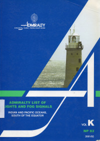 Admiralty List of Lights and Fog Signals Volume K Part 1  2001-2002 (NP 83)