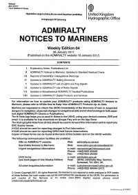 Admiralty Notice To Mariners (Weekly Edition 06)