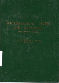 Mathematical Notes and Examples for Second Matess