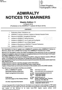 Admiralty Notices to Mariners Weekly Edition 11