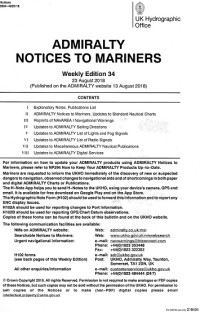 Admiralty Notices to Mariners Weekly Edition 34