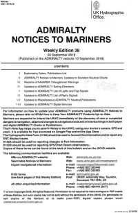 Admiralty Notices to Mariners Weekly Edition 38
