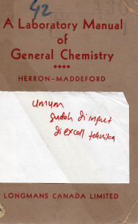 A Laboratory Manual of General Chemistry