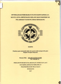 Optimalisasi Perubahan Status Kontainer LCL Ke FCL Guna Menunjang Kelancaran Eksport Di Pelabuhan Tanjung Emas Semarang