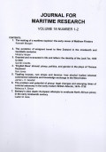JOURNAL FOR MARITIME RESEARCH VOLUME 18 NUMBER 1-2