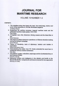 JOURNAL FOR MARITIME RESEARCH VOLUME 19 NUMBER 1-2