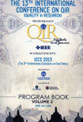 THE 13TH INTERNATIONAL CONFERENCE ON QiR (QUALITY in RESEARCH)