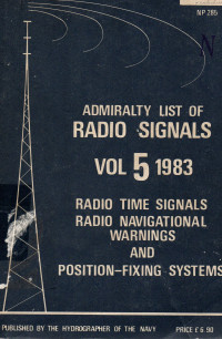 Image of Admiralty List of Radio Signals Volume 5, 1983 (NP 285)