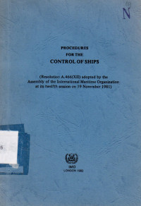 Image of Procedures for The Control of Ship
